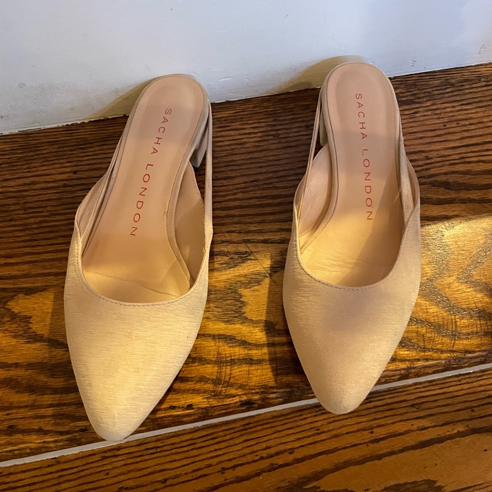 Size 9 Sacha London nude nubuck sling back  1 1/2” heel